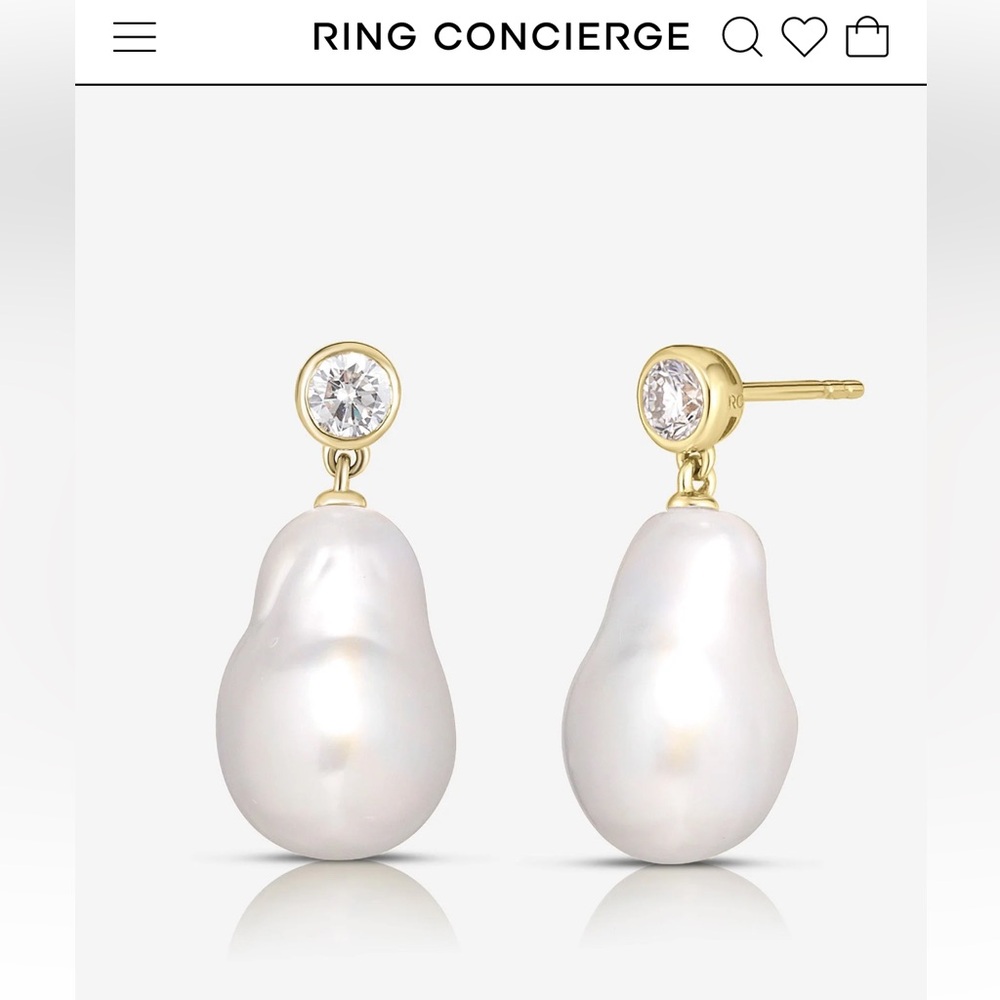 Ring Concierge Baroque Pearl + Diamond Earrings